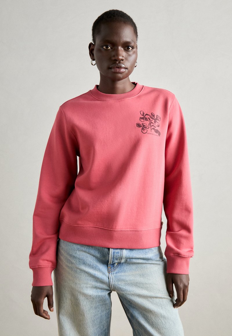 Scotch & Soda CHEST ARTWORK REGULAR - Sweatshirt - dusty red