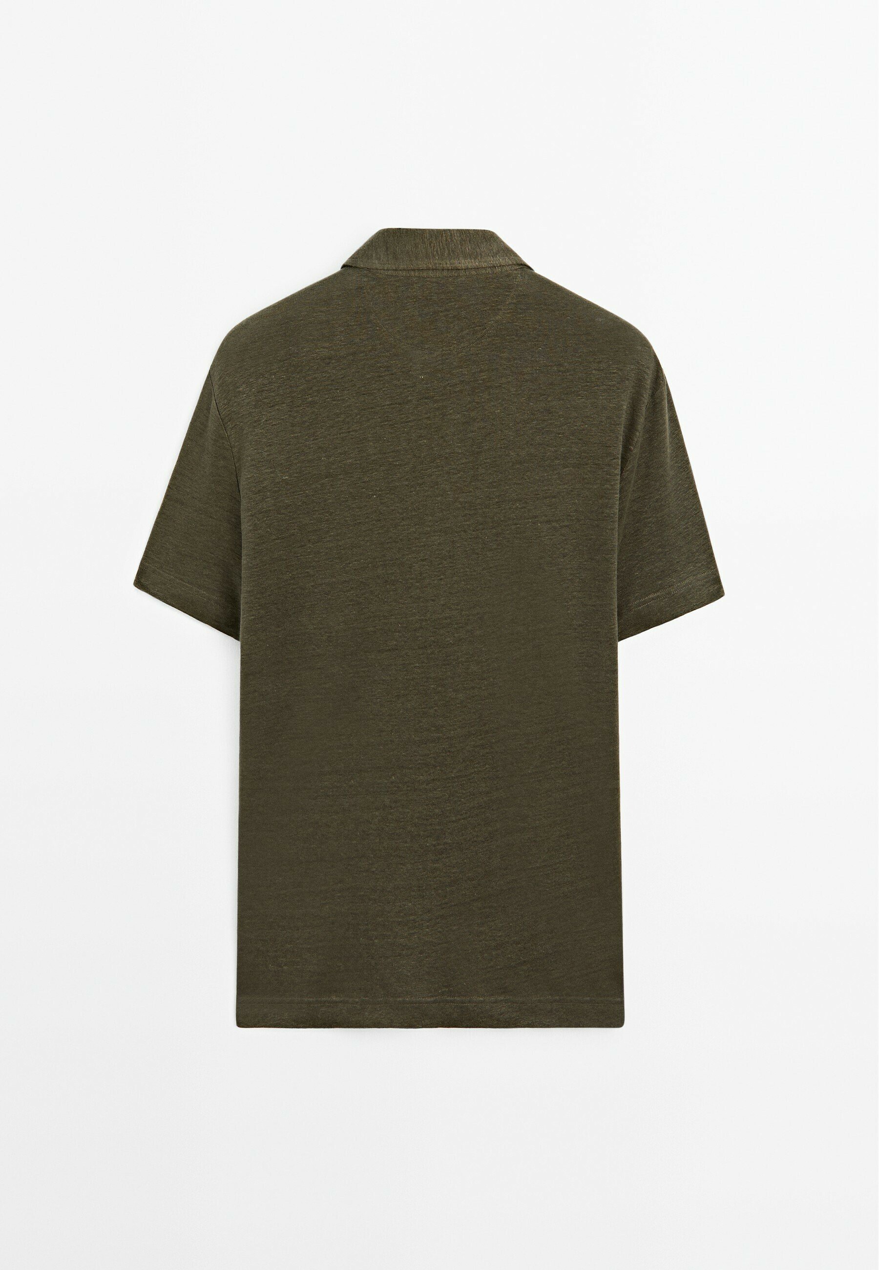 Massimo Dutti SHORT SLEEVE - Polo shirt - khaki - Zalando.co.uk