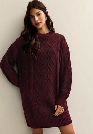 CABLE CREW MINI - Abito in maglia - burgundy