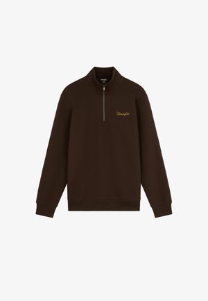 Wrangler, HALF ZIP SWEATSHIRT - Sweatshirt - chocolate torte