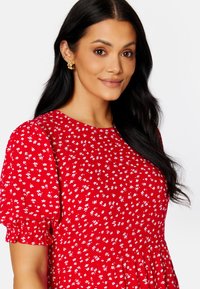 Bubbleroom PUFF SLEEVE MIDI DRESS - Vardagsklänning - red