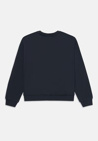Námořnická mikina s kulatým výstřihem, dlouhými rukávy a žebrovanými manžetami. Má hladkou strukturu a zaoblený lem v oblasti pasu.