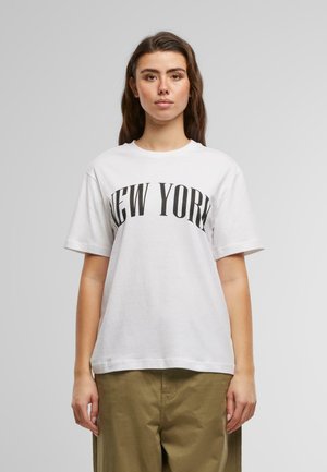 NEW YORK CITY WORDING TEE - Potiskana majica - white