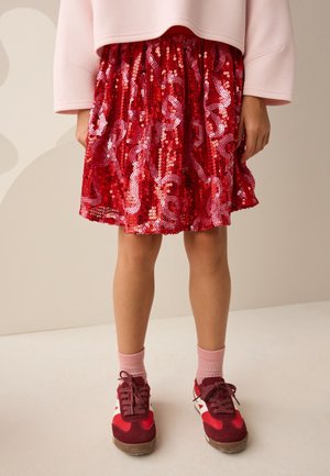 Next, REGULAR FIT - SEQUIN - A-snit nederdel - red pink bow