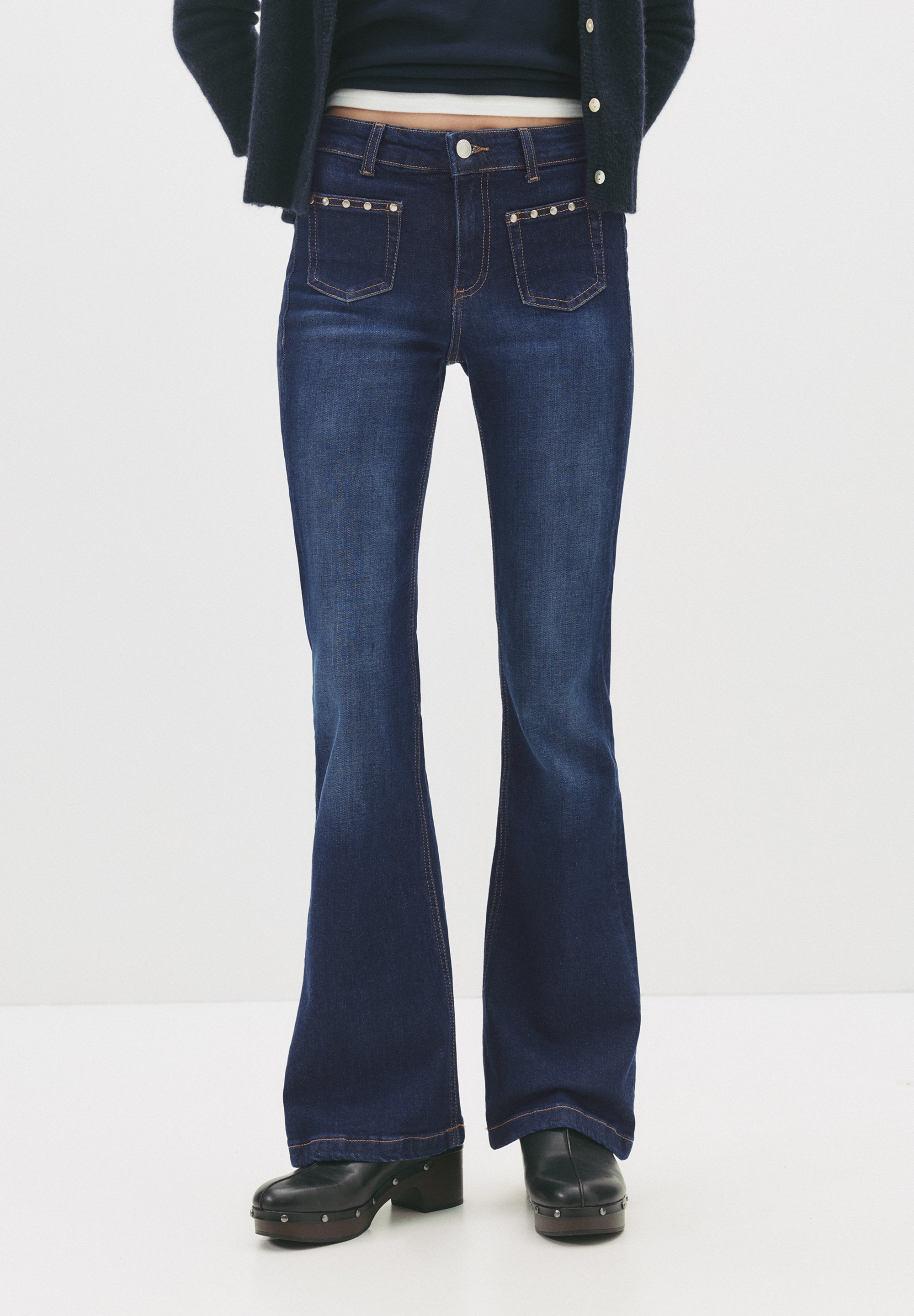 PULL&BEAR Jean bootcut blue denim/denim bleu