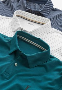 Next THREE PACK - Pólóing - white geo navy blue stripe teal blue