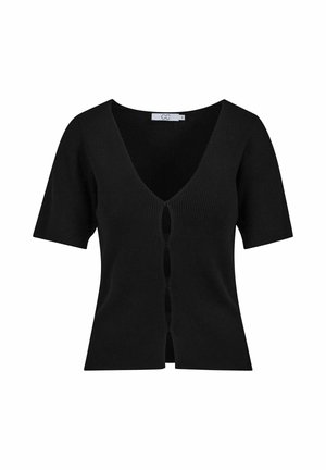 Coster Copenhagen, CCH HEART ELENA SHORT SLEEVE CARDIGAN - Cardigan - black