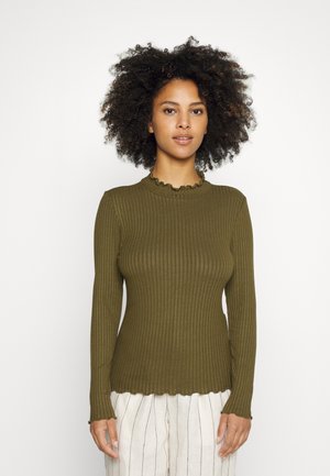 JDYFRANSISKA HIGHNECK - Long sleeved top - dark olive