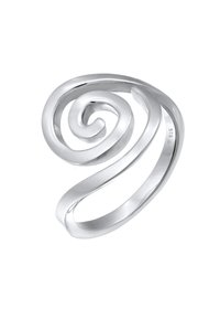 Sterlingsilberring mit spiralisiertem Design, glatter Textur und polierter Oberfläche. Mit "925" gekennzeichnet, um die Silberqualität anzuzeigen.