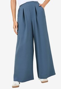HIGH WAISTED WIDE LEG  - Püksid - blue
