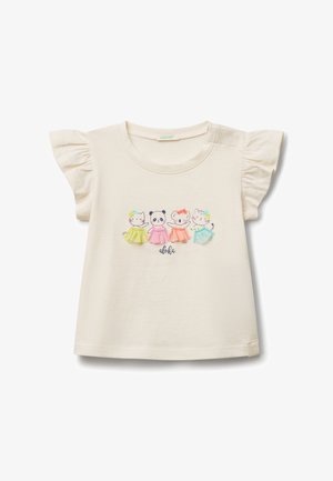 United Colors of Benetton Triko s potiskem - white