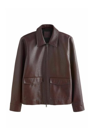 REGULAR FIT PATCH POCKETS  - Jachetă din imitație de piele - brown