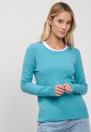 INFLUENCER, INFLUENCER PULLOVER CREW-NECK LINE PULL MID-THICK - Pullover - aquamarine