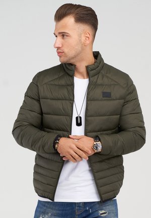 Jack & Jones MIT STEHKRAGEN - Light jacket - forest night