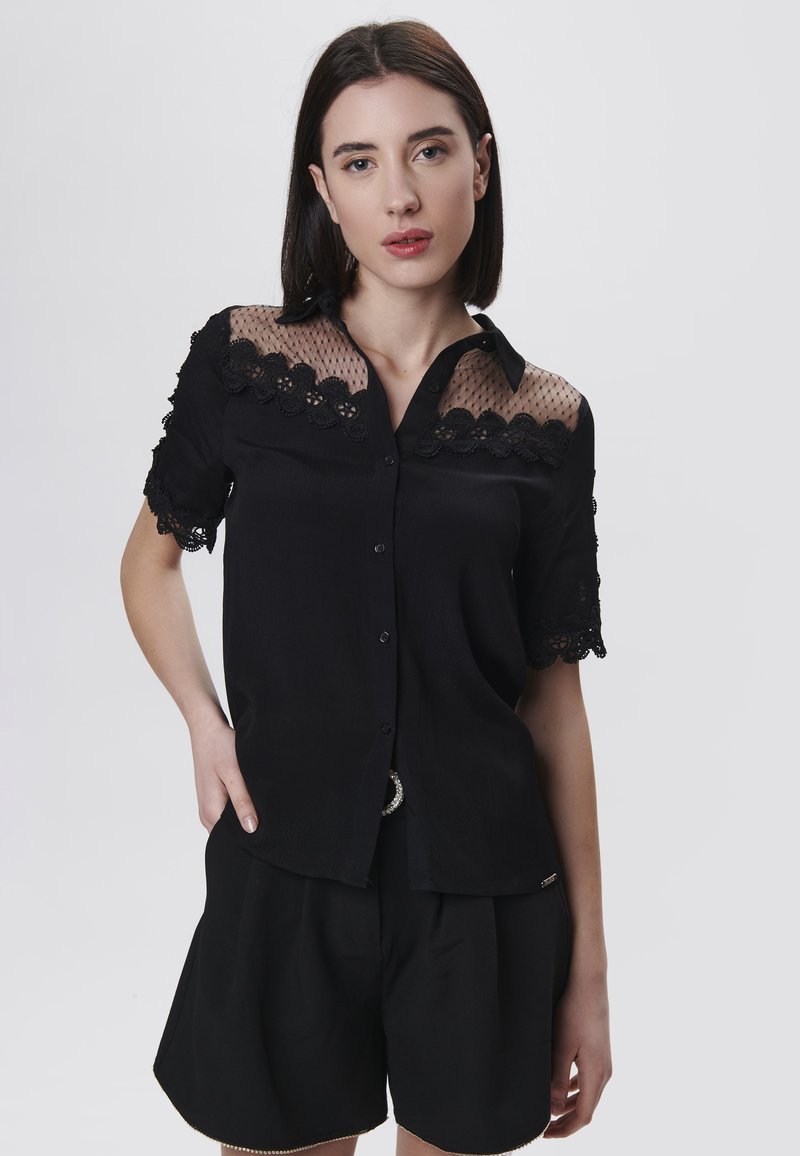 INFLUENCER TRIMMED - Camicia - black
