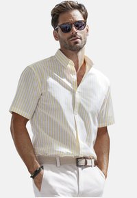 john devin Hemd - gelb-gestreift