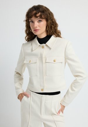 HERRINGBONE PATTERNED SHORT - Lichte jas - vanilla d