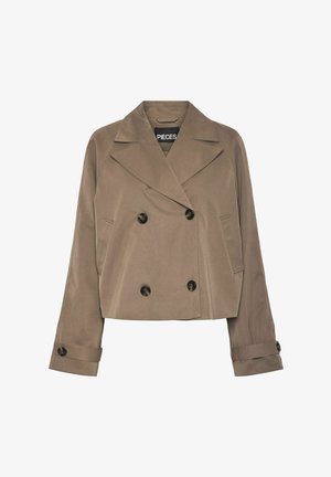 Pieces, PCSCARLETT LS SHORT TRENCHCOAT NOOS BC - Blazer - brown lentil