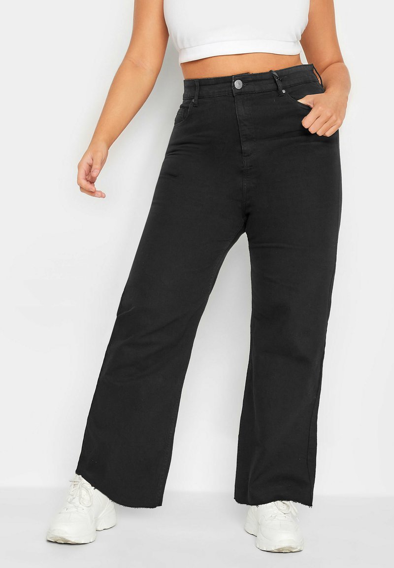 Yours Clothing STRETCH WIDE LEG Jean flare black/noir ZALANDO.FR