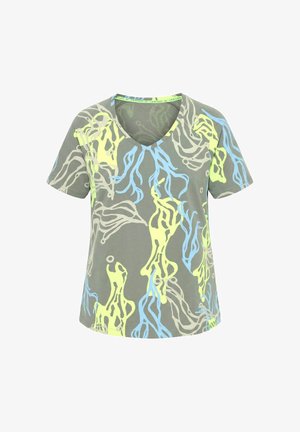LAURASØN, T-SHIRT, 1/2 ARM, V-AUSSCHNITT, ALLOVER-PRINT, OEKO-TEX MIG - T-Shirt print - sage