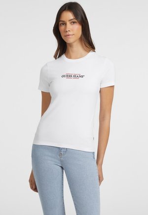 Guess Jeans VESTIBILITÀ SLIM AMERICAN TRADITION - Camiseta estampada - bianco