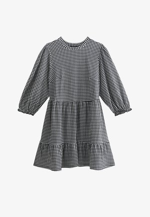 New Look Curves, CURVES GINGHAM PRINT CROPPED SLEEVE MINI SMOCK DRESS - Jurk - black pattern
