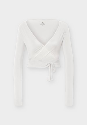 Even&Odd active by Zalando, ESSENTIAL STUDIO MODAL JERSEY YOGA WRAP TOP - Блуза с дълги ръкави - off-white