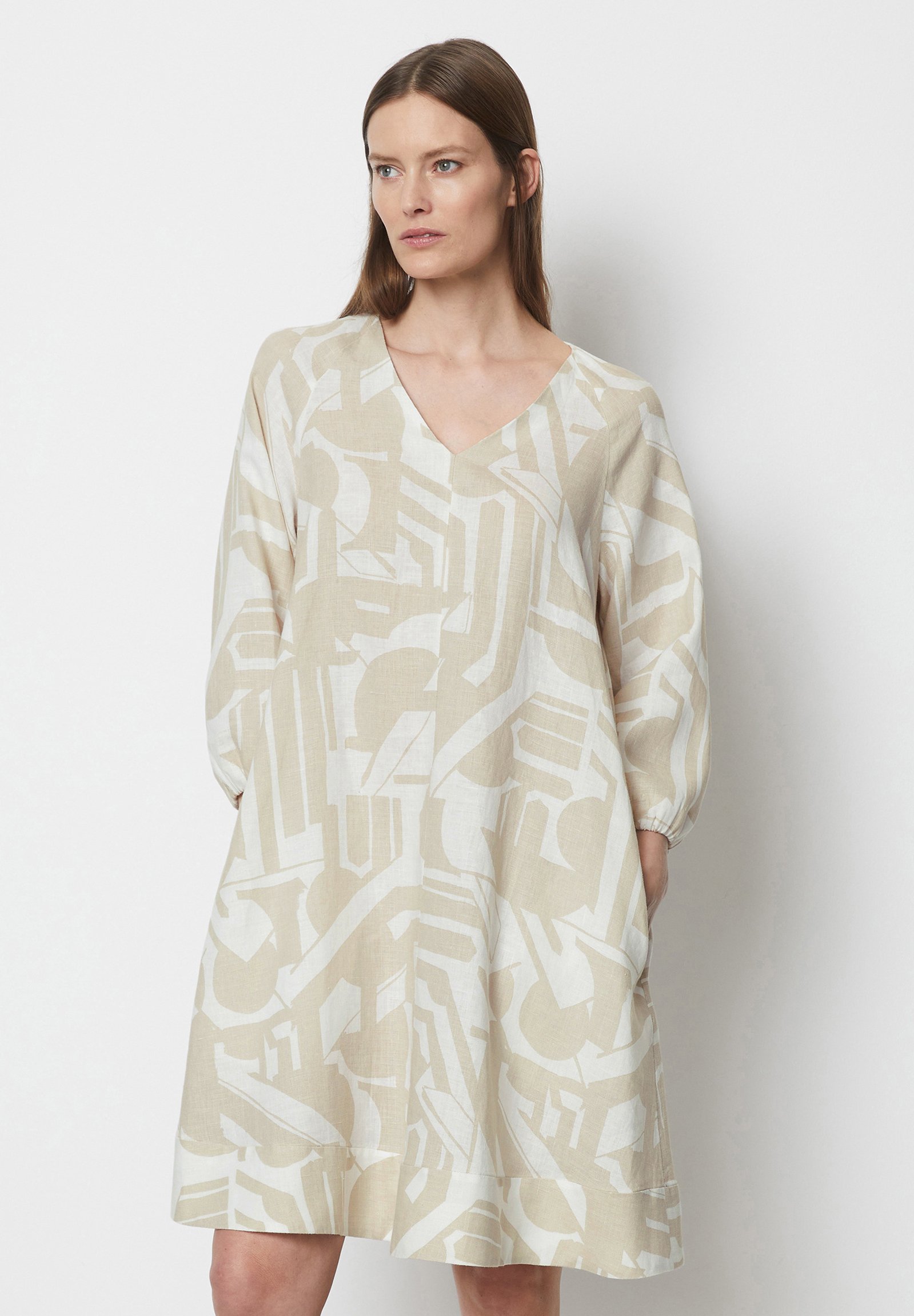Marc O'Polo A-LINE - Vardagsklnning - multi linen beige/vit - Zalando.se