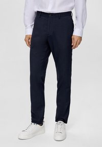 s.Oliver BLACK LABEL Kalhoty - mottled dark blue