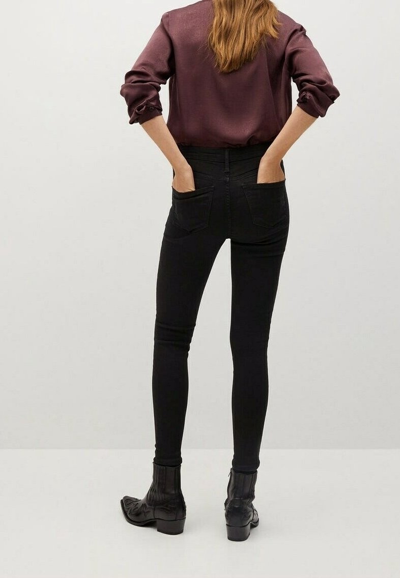 Mango Vaqueros pitillo black denim/denim negro (Segunda mano