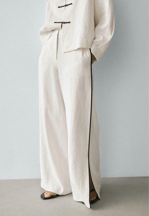 WITH CONTRAST PIPING  - Pantaloni - beige