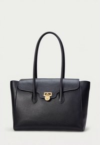 Lauren Ralph Lauren PEBBLED LEATHER LARGE TANNER SATCHEL - Torbica - black