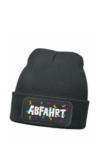 MoonWorks MIT PATCH SPRUCH AUFDRUCK LUSTIG - Beanie - dunkelgrau