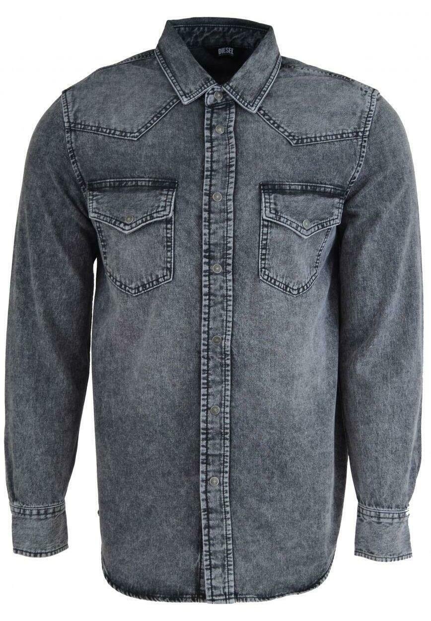 diesel grey denim shirt