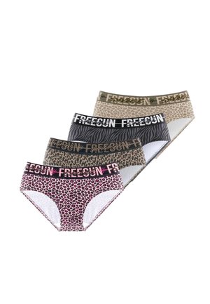 LOT DE 4 LEOPARD - Slip - beige marron noir gris fushia