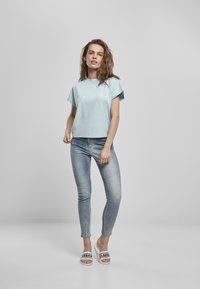 Urban Classics LADIES SHORT PIGMENT DYE CUT ON SLEEVE TEE - T-Shirt basic - seablue