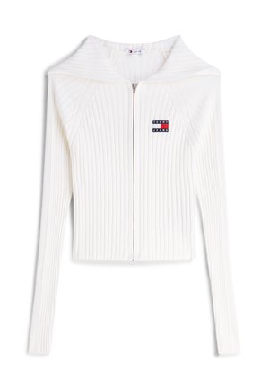 Tommy Jeans, HOOD ZIPPER CARDIGAN - Ζακέτα - ancient white