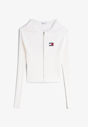 Tommy Jeans, HOOD ZIPPER CARDIGAN - Ζακέτα - ancient white