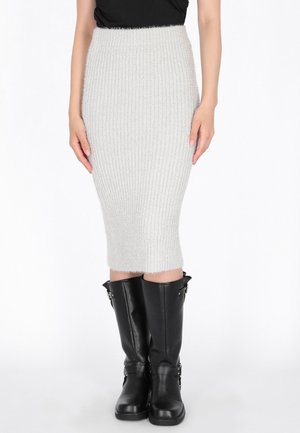 Fustă tip creion - grey melange
