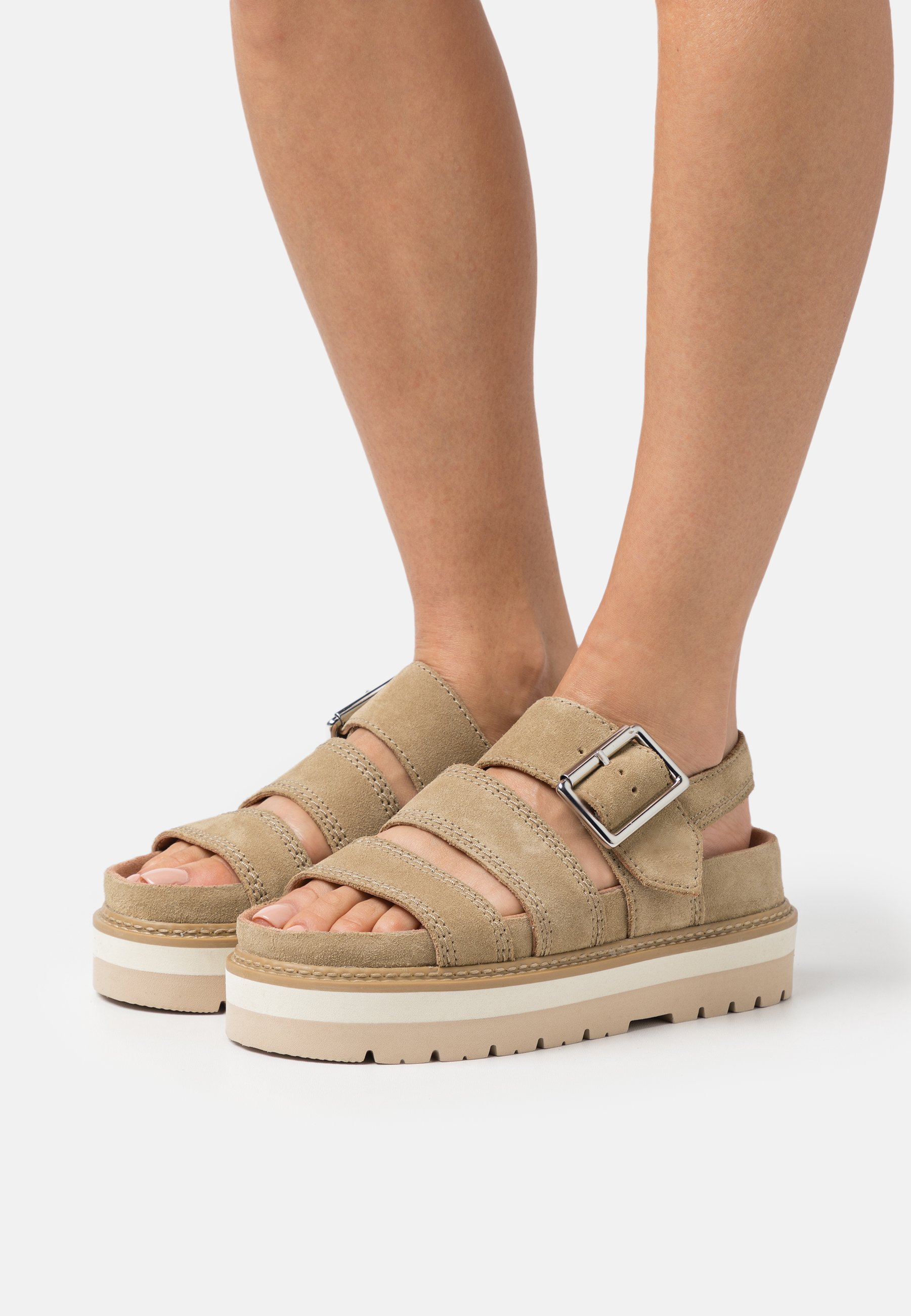 Clarks OVER - sandals - dark sand/beige - Zalando.co.uk