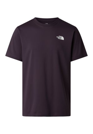 T-shirt nera a maniche corte con scollo rotondo e piccolo logo bianco The North Face sul petto a sinistra.