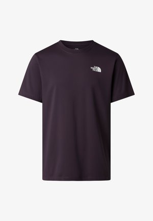 T-shirt nera a maniche corte con scollo rotondo e piccolo logo bianco The North Face sul petto a sinistra.