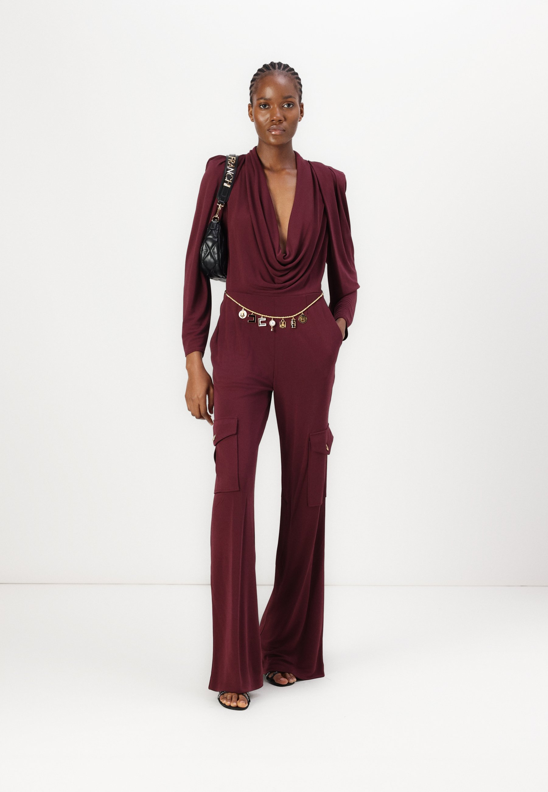 オールインワン・サロペット Elisabetta Franchi JUMPSUIT Elisabetta Franchi Jumpsuit - rouge noir/bordeaux - Zalando