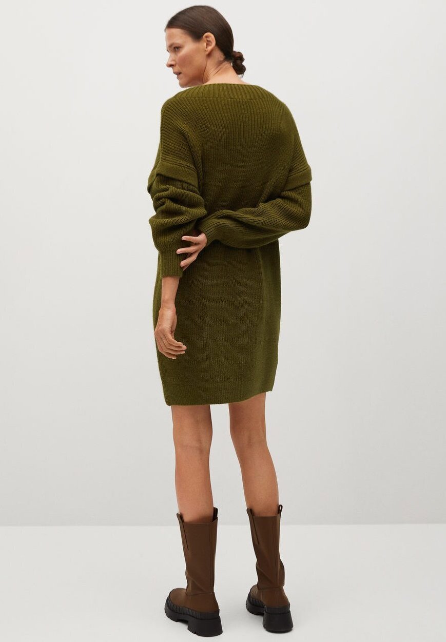 Mango REGY Jerseyklänning olivengrün Zalando.se Mango POLIN Stickad klänning marron moyen Zalando.se