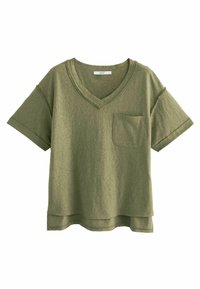 Next V-NECK TALL - Pamata T-krekls - khaki green