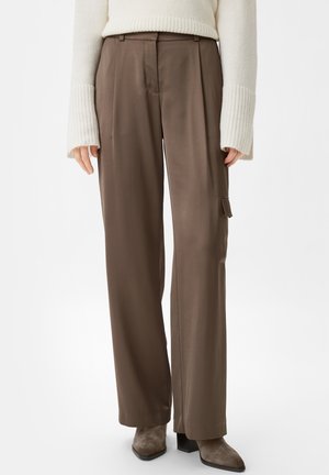 RELAXED MIT WIDE LEG - Cargohose - cognac