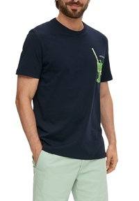 s.Oliver FRONTPRINT - T-shirt print - navy