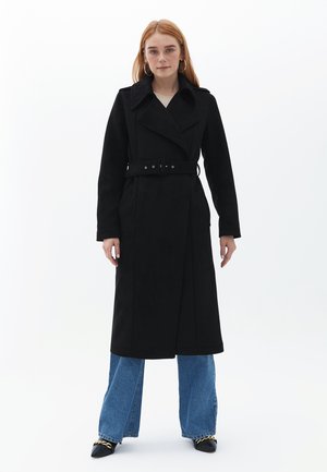 LANGER MIT GÜRTEL - Trenchcoat - black