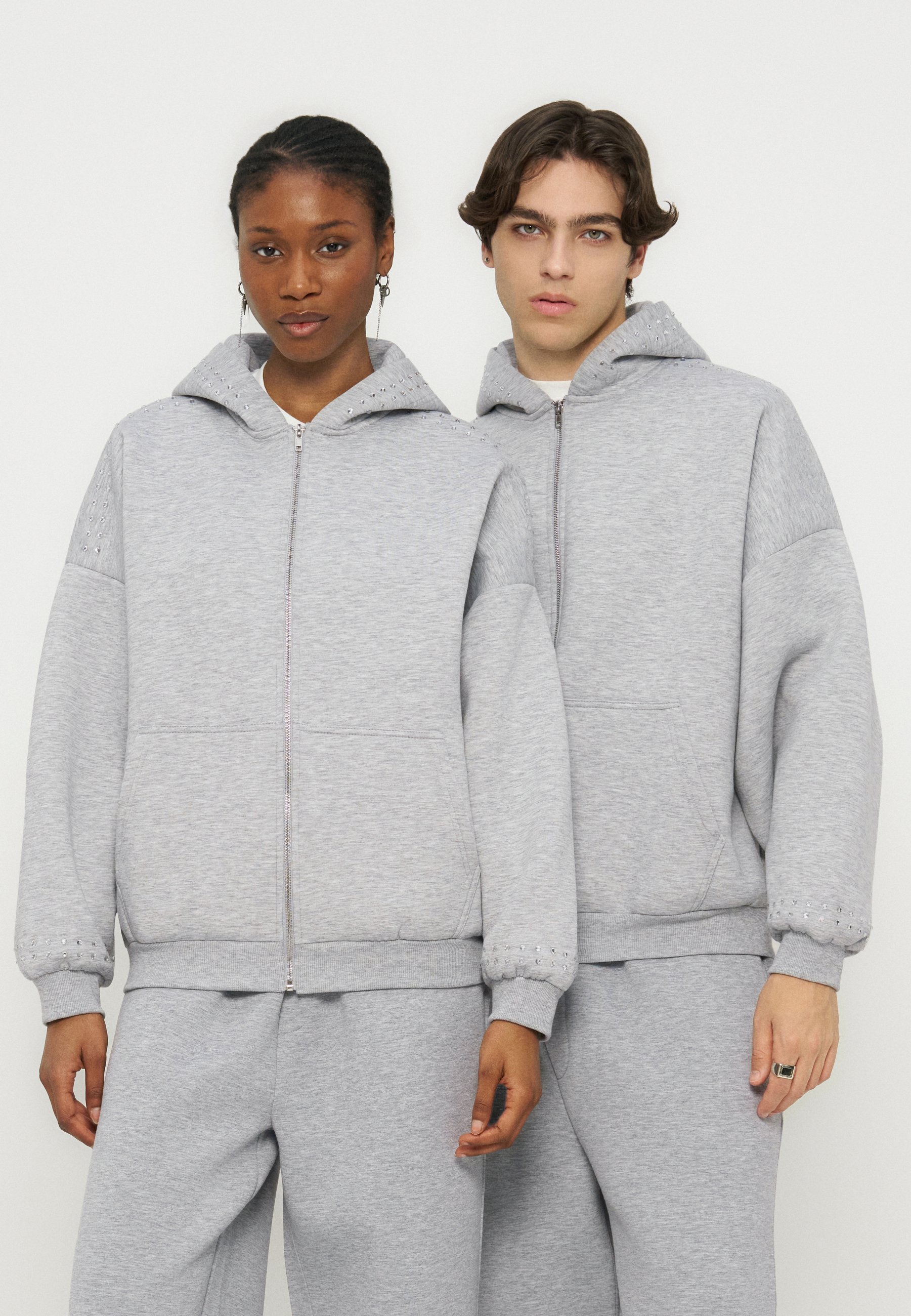 Kids' 2-Piece Sweatsuit Set – Zip-Up Hoodie & Jogger Pants, Loose