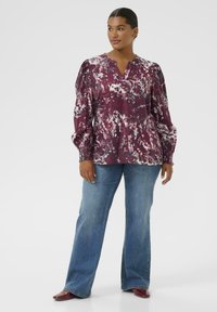 Kaffe Curve MINA  - Blouse - red black abstract graphic